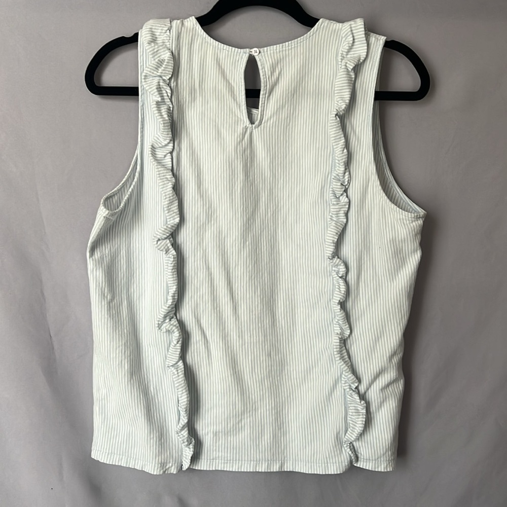J. Crew baby blue ruffle tank top | size M - Picture 2 of 6